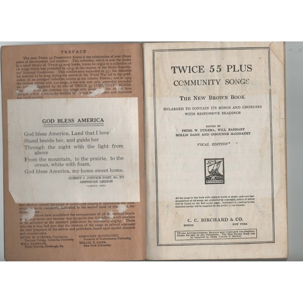 Twice 55 Plus Community Songs The New Brown Book CC Birchard Vocal Edition - Picture 3 of 3